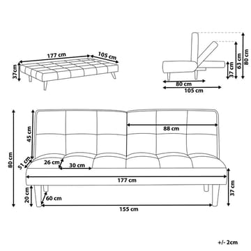 3-seters sofa Siljan - Hvit, lyst tre - Møbler - Sofaer - Sovesofaer - 3 seters sovesofa