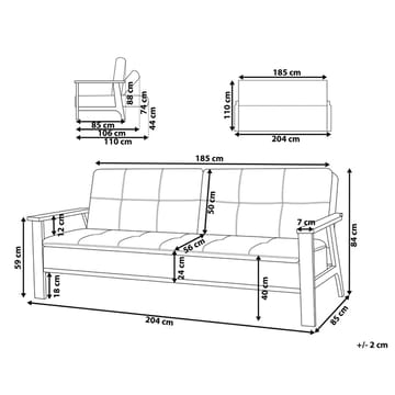 3-seters sofa Tjorn - Lys grå, lyst tre - Møbler - Sofaer - Sofagrupper