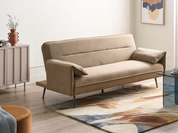 3-seters sofa Vayla - Lysebrun - Møbler - Sofaer - Sovesofaer - 3 seters sovesofa
