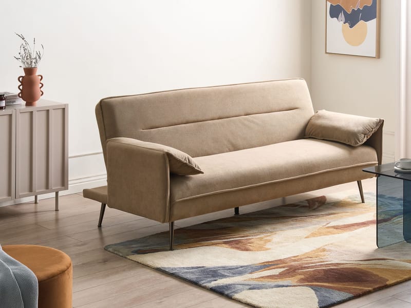 3-seters sofa Vayla - Lysebrun - Møbler - Sofaer - Sovesofaer - 3 seters sovesofa