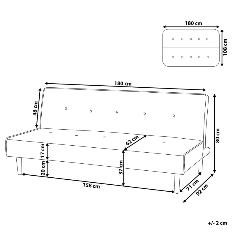 3-seters sofa Visby - Lysegrå - Møbler - Sofaer - Sovesofaer - 3 seters sovesofa