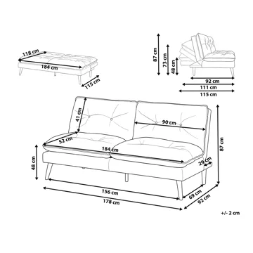 3-seters sofa Yila - Grønn - Møbler - Sofaer - Sovesofaer - 3 seters sovesofa