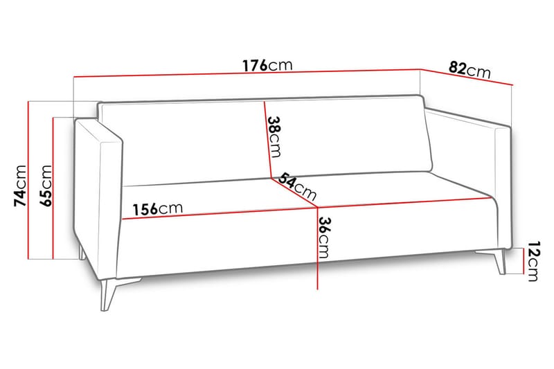 3-seter Sofa Szafir 82x176 cm - Hvit - Fløyelssofaer - 3 seters sovesofa