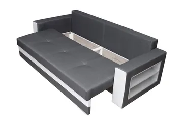 3-seter Sovesofa Rektangulær 236 cm med Oppbevaring i Stoff - Antrasitt - Møbler - Sofaer - Sovesofaer - 3 seters sovesofa