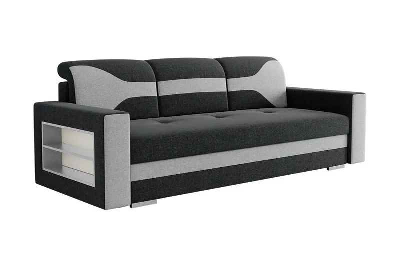 3-seter Sovesofa Rektangulær 236 cm med Oppbevaring i Stoff, Antrasitt