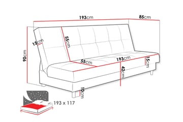 3-seters Sovesofa Denegal - Beige - Møbler - Sofaer - Sovesofaer - 3 seters sovesofa