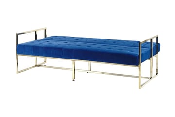3-seters Sovesofa Marstalla - Fløyel/Marineblå - Møbler - Sofaer - Sovesofaer - 3 seters sovesofa