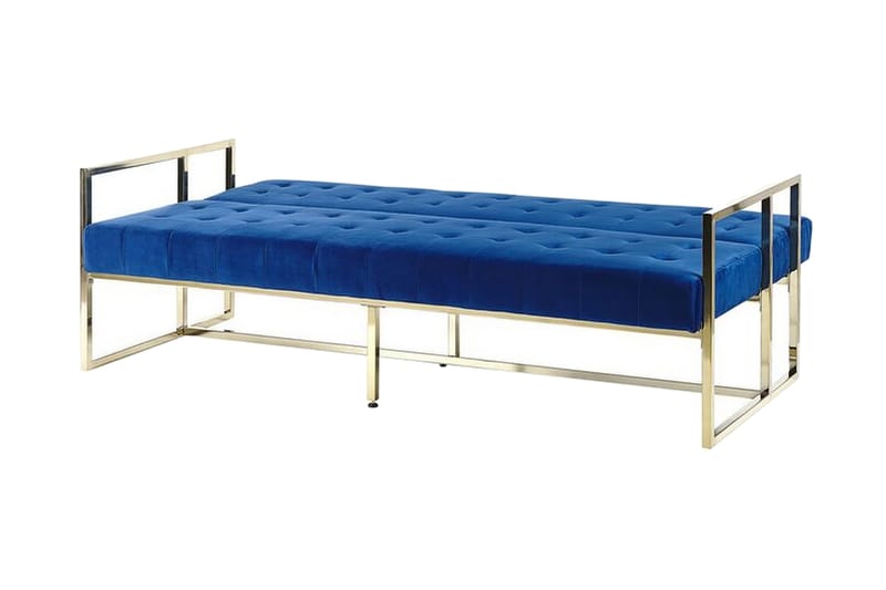 3-seters Sovesofa Marstalla - Fløyel/Marineblå - Møbler - Sofaer - Sovesofaer - 3 seters sovesofa