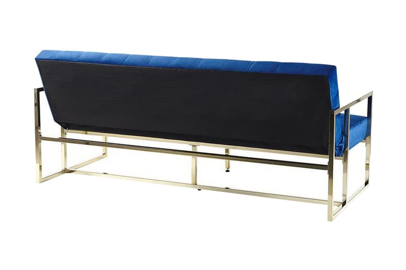 3-seters Sovesofa Marstalla - Fløyel/Marineblå - Møbler - Sofaer - Sovesofaer - 3 seters sovesofa