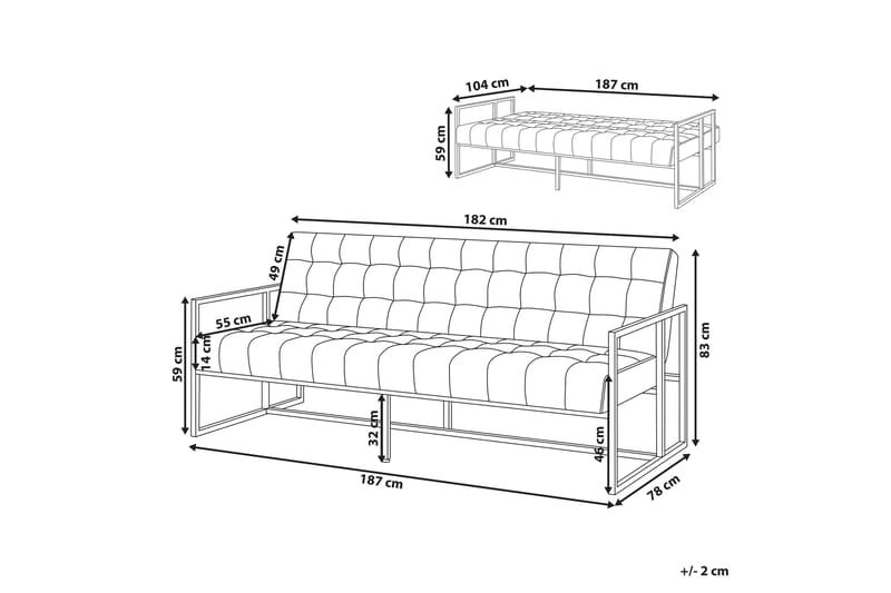 3-seters Sovesofa Marstalla - Fløyel/Marineblå - Møbler - Sofaer - Sovesofaer - 3 seters sovesofa