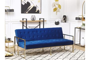 3-seters Sovesofa Marstalla - Fløyel/Marineblå - Møbler - Sofaer - Sovesofaer - 3 seters sovesofa