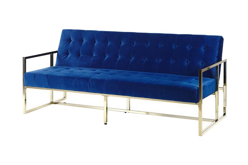 3-seters Sovesofa Marstalla - Fløyel/Marineblå - Møbler - Sofaer - Sovesofaer - 3 seters sovesofa