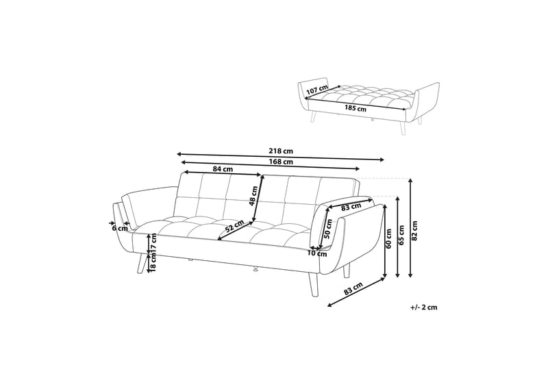 3-seters Sovesofa seng Lutarp - Fløyel/Mørkeblå - Møbler - Sofaer - Sovesofaer - 3 seters sovesofa