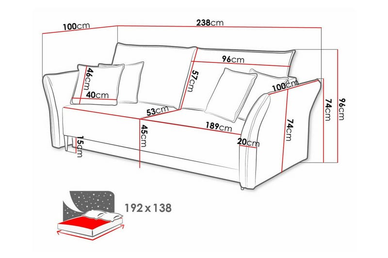 3-seters Sovesofa Staffin - Beige - 3 seters sovesofa