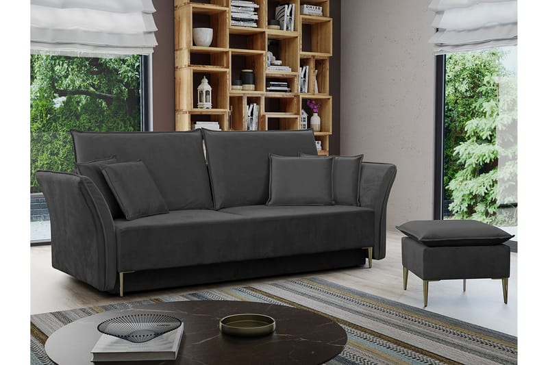 3-seters Sovesofa Staffin - Mørkegrå - Møbler - Sofaer - Sovesofaer - 3 seters sovesofa