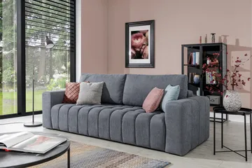 Alazaro 3-seter Sovesofa - Grå - Møbler - Sofaer - Sovesofaer - 3 seters sovesofa