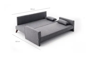 Antigua 3-seter Sovesofa 150x190 cm i Stoff - Grå - Møbler - Sofaer - Sovesofaer - 3 seters sovesofa