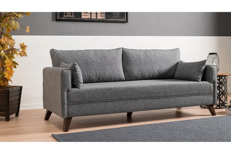 Antigua 3-seter Sovesofa 150x190 cm i Stoff - Grå - Møbler - Sofaer - Sovesofaer - 3 seters sovesofa