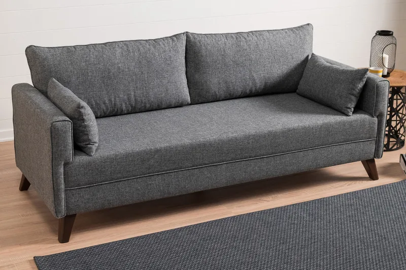 Antigua 3-seter Sovesofa 150x190 cm i Stoff - Grå - Møbler - Sofaer - Sovesofaer - 3 seters sovesofa