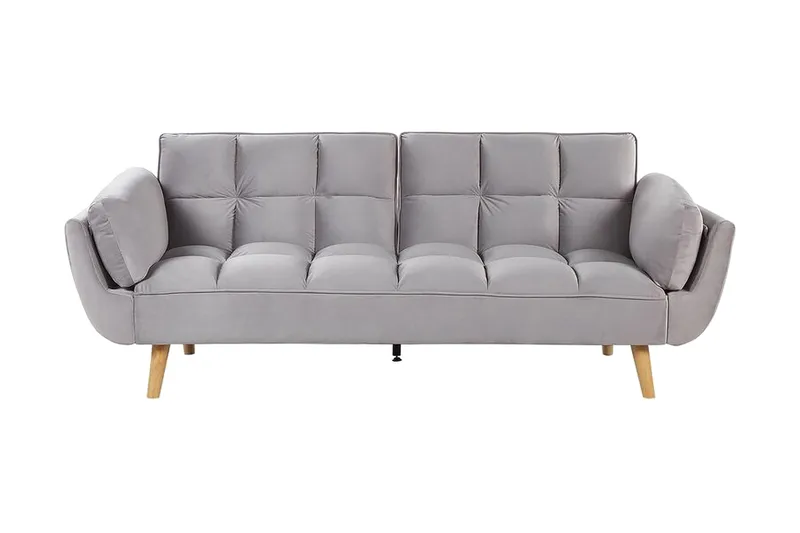 Asaby 3-seter Rektangulær Sovesofa 107x185 cm i Fløyel, Grå