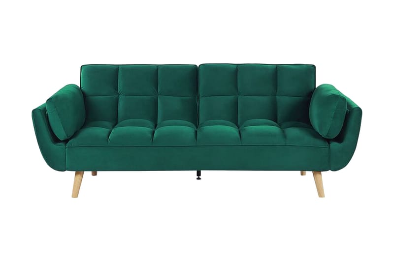 Asaby 3-seter Rektangulær Sovesofa 107x185 cm i Fløyel, Grønn