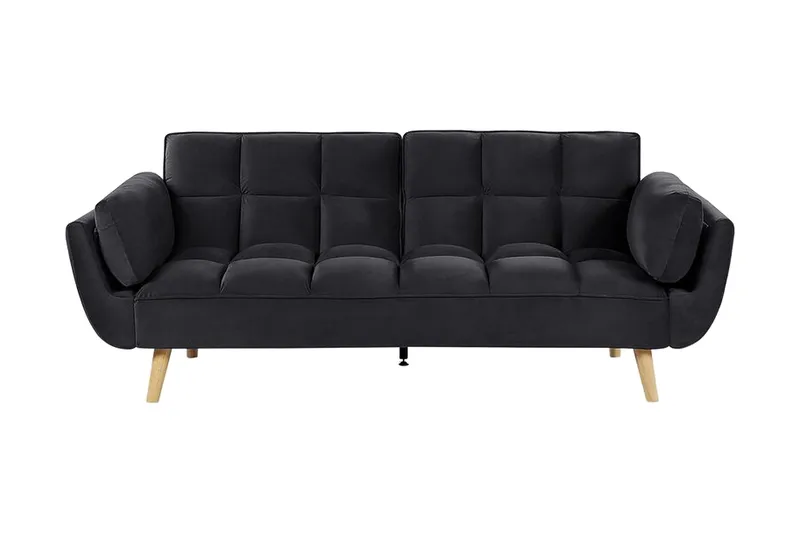 Asaby 3-seter Rektangulær Sovesofa 107x185 cm i Fløyel, Svart