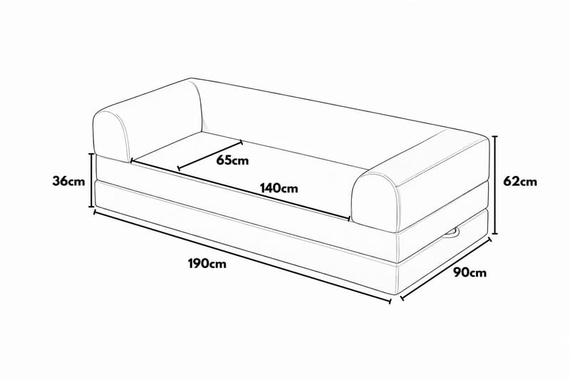 3-seters sovesofa Atelier Del Sofa Legom Eco (190 x 90 x 25 cm) Antrasitt - Møbler - Sofaer - Sovesofaer - 3 seters sovesofa
