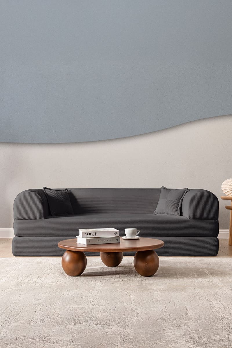 3-seters sovesofa Atelier Del Sofa Legom Eco (190 x 90 x 25 cm) Antrasitt - Møbler - Sofaer - Sovesofaer - 3 seters sovesofa
