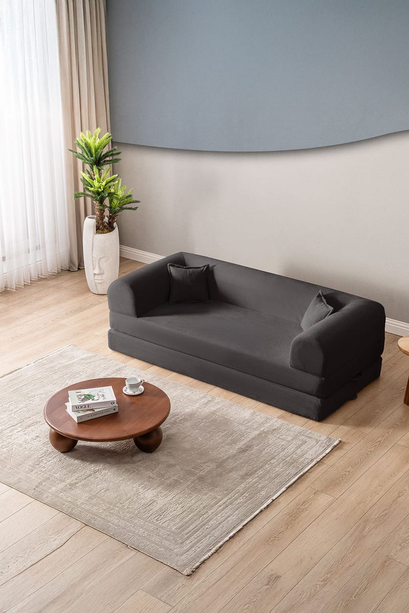 3-seters sovesofa Atelier Del Sofa Legom Eco (190 x 90 x 25 cm) Antrasitt - Møbler - Sofaer - Sovesofaer - 3 seters sovesofa