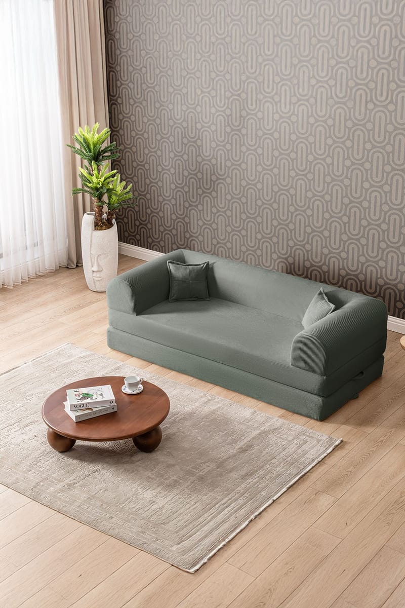 3-seters sovesofa Atelier Del Sofa Legom Eco (190 x 90 x 25 cm) Grønn - Møbler - Sofaer - Sovesofaer - 3 seters sovesofa