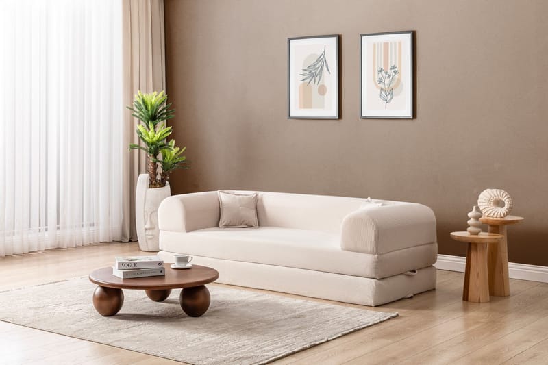 3-seters sovesofa Atelier Del Sofa Legom Eco (190 x 90 x 25 cm) Krem - Møbler - Sofaer - Sovesofaer - 3 seters sovesofa