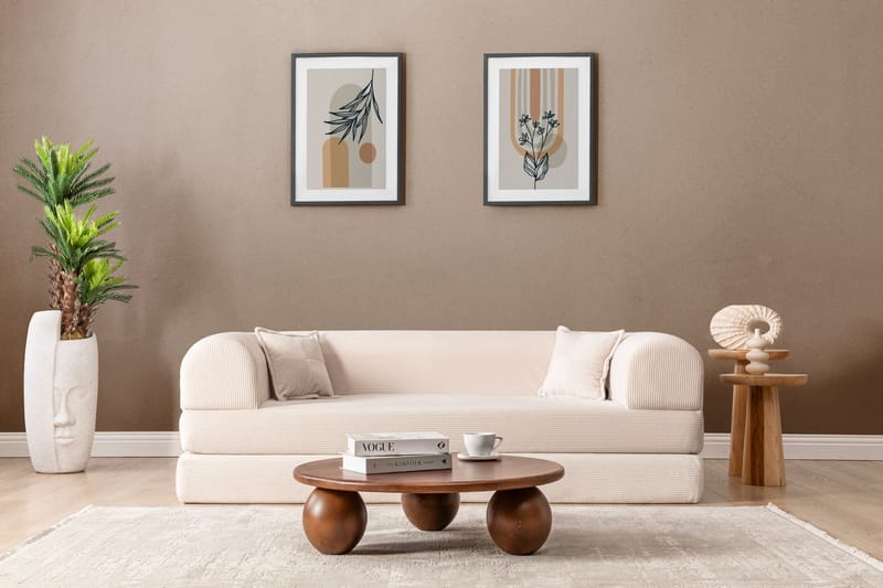 3-seters sovesofa Atelier Del Sofa Legom Eco (190 x 90 x 25 cm) Krem - Møbler - Sofaer - Sovesofaer - 3 seters sovesofa