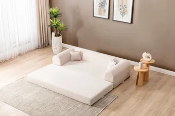 3-seters sovesofa Atelier Del Sofa Legom Eco (190 x 90 x 25 cm) Krem - Møbler - Sofaer - Sovesofaer - 3 seters sovesofa