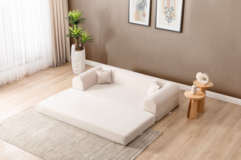 3-seters sovesofa Atelier Del Sofa Legom Eco (190 x 90 x 25 cm) Krem - Møbler - Sofaer - Sovesofaer - 3 seters sovesofa
