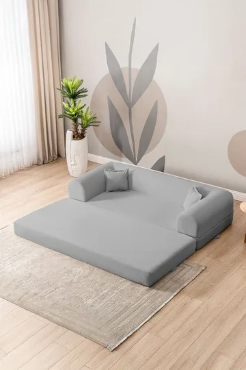 3-seters sovesofa Atelier Del Sofa Legom Eco (190 x 90 x 25 cm) Lysegrå - Møbler - Sofaer - Sovesofaer - 3 seters sovesofa