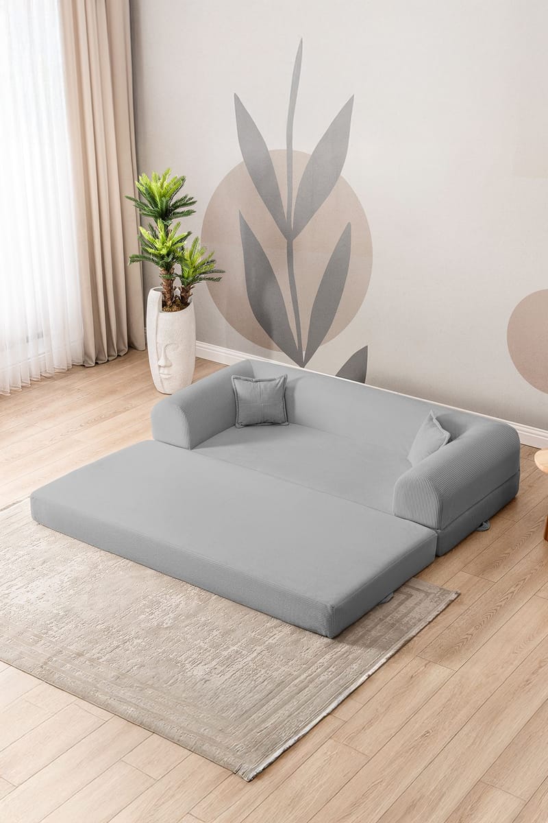 3-seters sovesofa Atelier Del Sofa Legom Eco (190 x 90 x 25 cm) Lysegrå - Møbler - Sofaer - Sovesofaer - 3 seters sovesofa