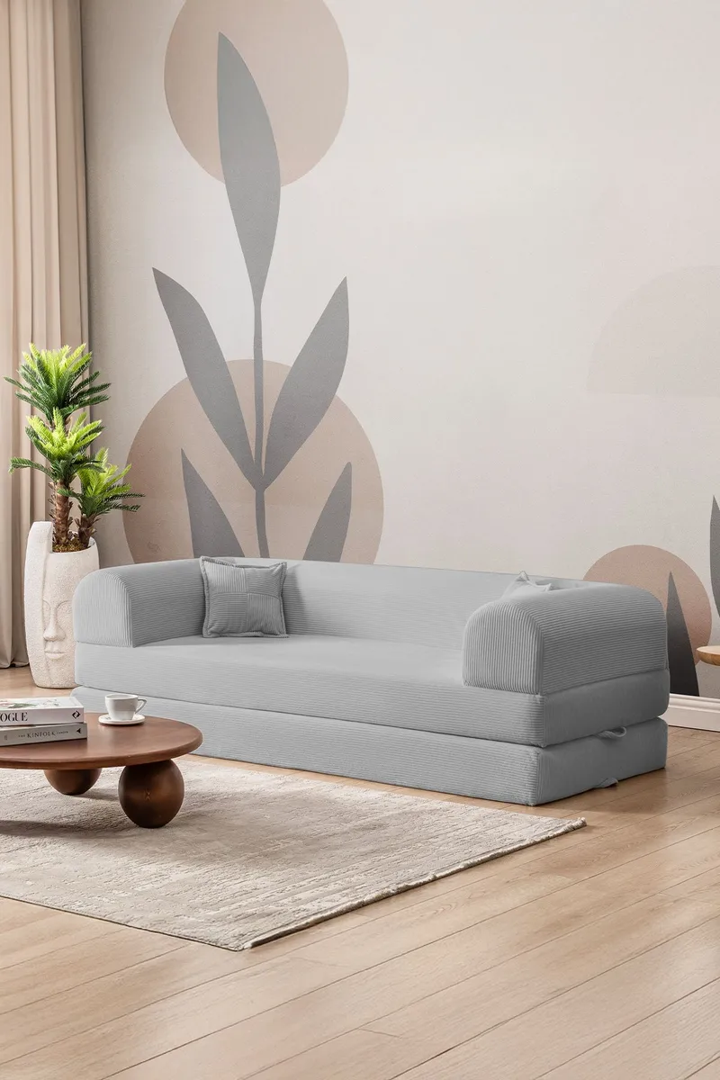 3-seters sovesofa Atelier Del Sofa Legom Eco (190 x 90 x 25 cm) Lysegrå - Møbler - Sofaer - Sovesofaer - 3 seters sovesofa