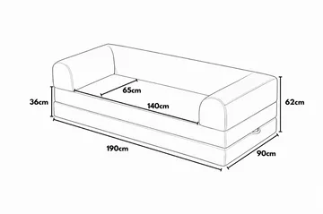 3-seters sovesofa Atelier Del Sofa Legom Eco (190 x 90 x 25 cm) Marineblå - Møbler - Sofaer - Sovesofaer - 3 seters sovesofa