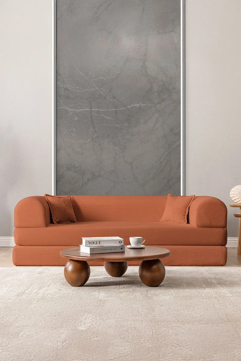 3-seters sovesofa Atelier Del Sofa Legom Eco (190 x 90 x 25 cm) Oransje - Møbler - Sofaer - Sovesofaer - 3 seters sovesofa