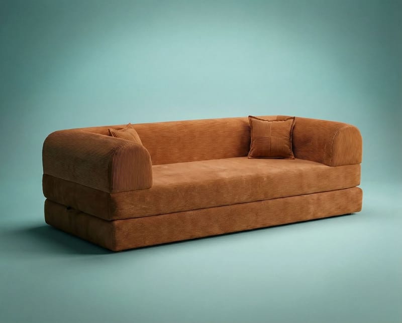 3-seters sovesofa Atelier Del Sofa Legom Eco (190 x 90 x 25 cm) Oransje - Møbler - Sofaer - Sovesofaer - 3 seters sovesofa
