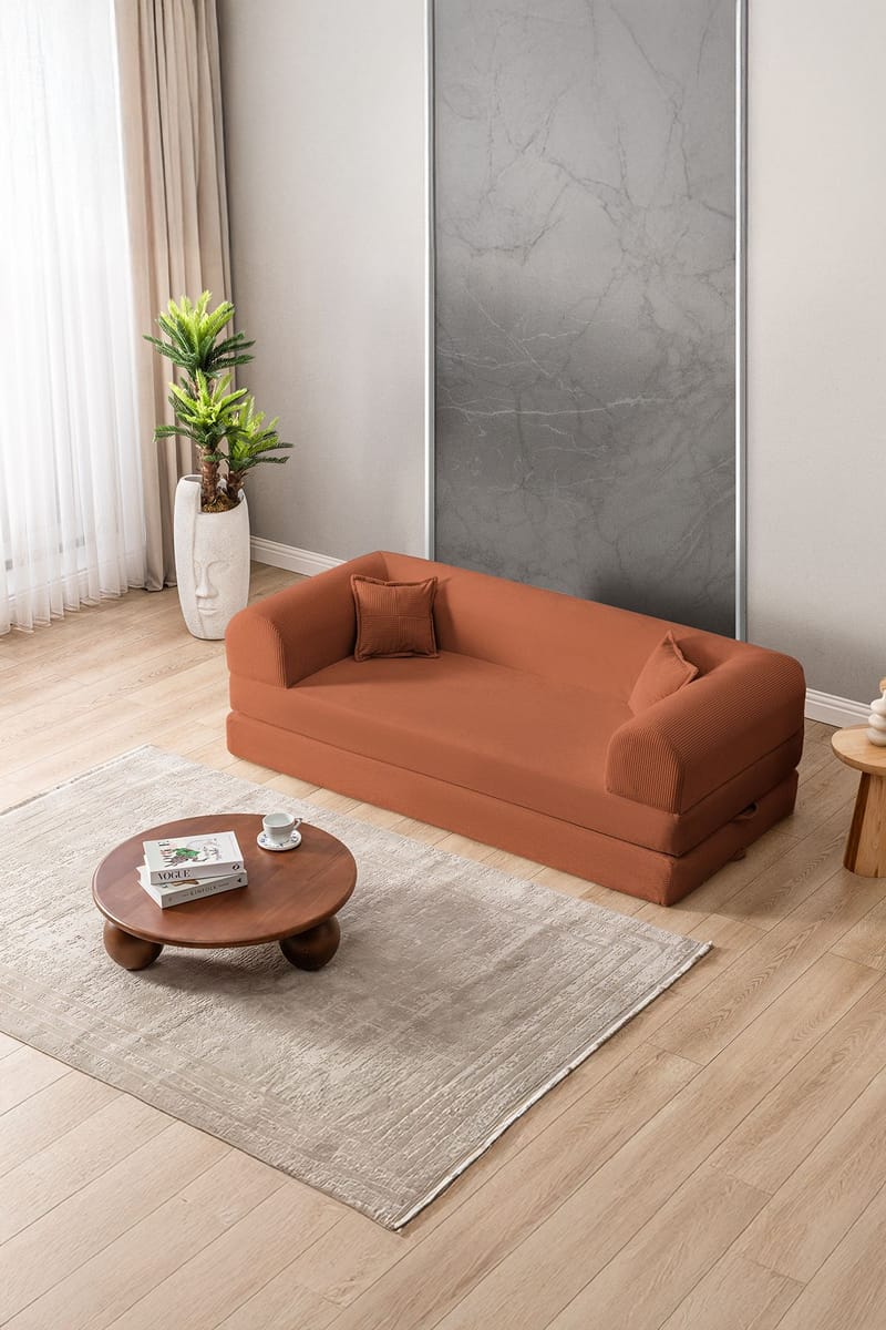 3-seters sovesofa Atelier Del Sofa Legom Eco (190 x 90 x 25 cm) Oransje - Møbler - Sofaer - Sovesofaer - 3 seters sovesofa
