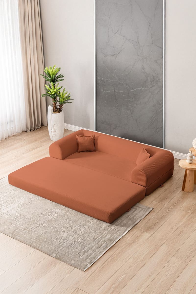 3-seters sovesofa Atelier Del Sofa Legom Eco (190 x 90 x 25 cm) Oransje - Møbler - Sofaer - Sovesofaer - 3 seters sovesofa