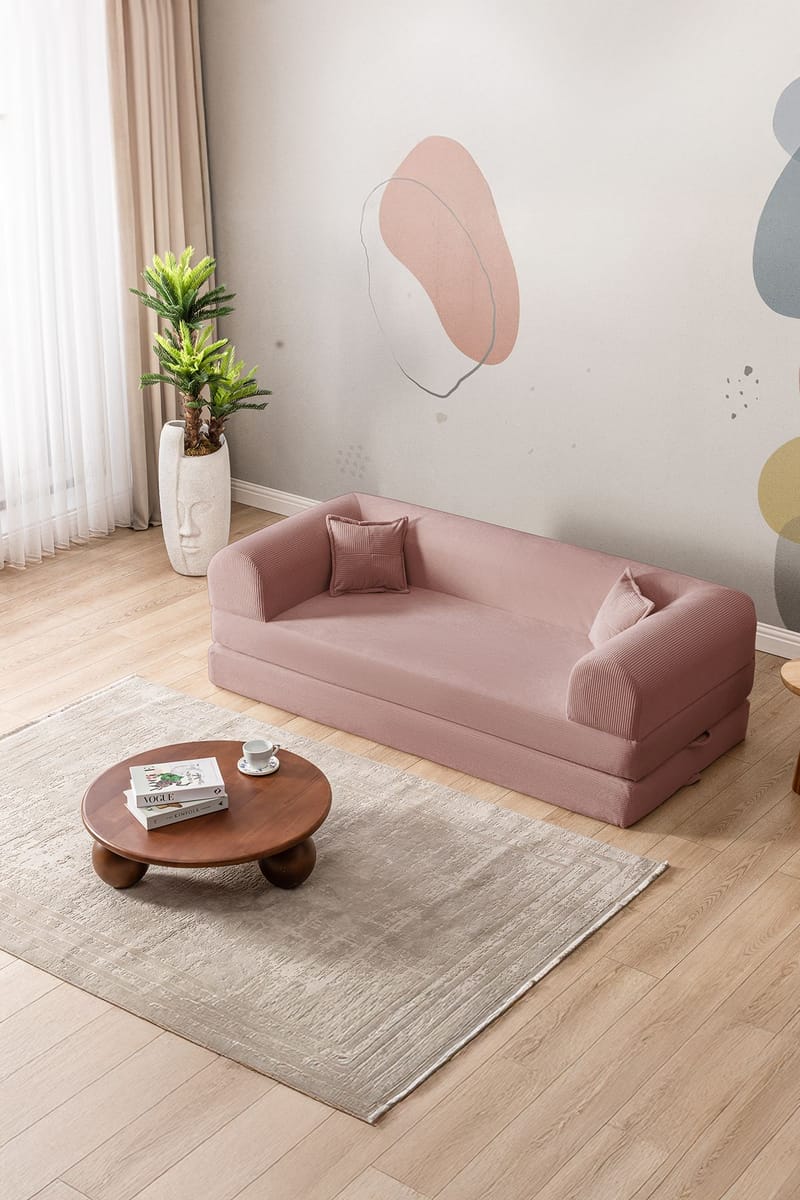 3-seters sovesofa Atelier Del Sofa Legom Eco (190 x 90 x 25 cm) Rosa - Møbler - Sofaer - Sovesofaer - 3 seters sovesofa