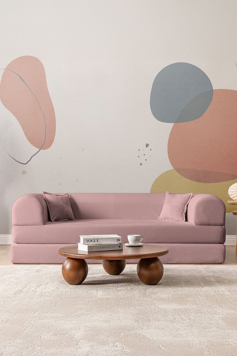 3-seters sovesofa Atelier Del Sofa Legom Eco (190 x 90 x 25 cm) Rosa - Møbler - Sofaer - Sovesofaer - 3 seters sovesofa