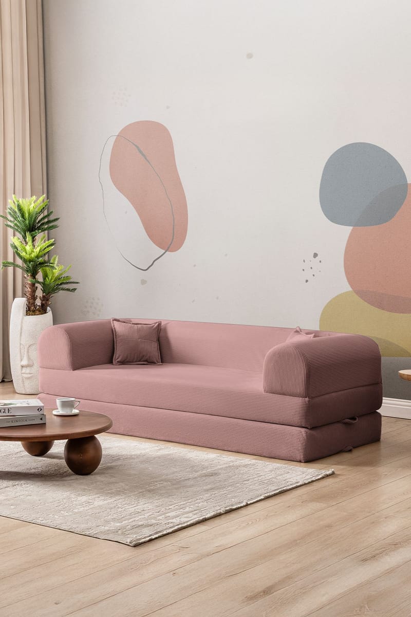 3-seters sovesofa Atelier Del Sofa Legom Eco (190 x 90 x 25 cm) Rosa - Møbler - Sofaer - Sovesofaer - 3 seters sovesofa