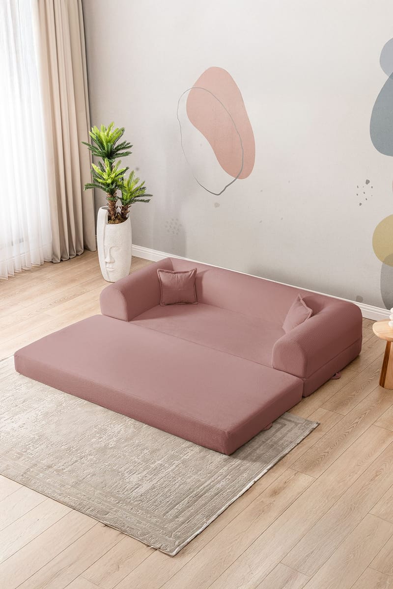 3-seters sovesofa Atelier Del Sofa Legom Eco (190 x 90 x 25 cm) Rosa - Møbler - Sofaer - Sovesofaer - 3 seters sovesofa