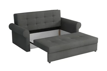 Bensbyn 2-seter Sovesofa med Oppbevaring og Rullearmer i Stoff - Blå - Møbler - Sofaer - Sovesofaer - 3 seters sovesofa