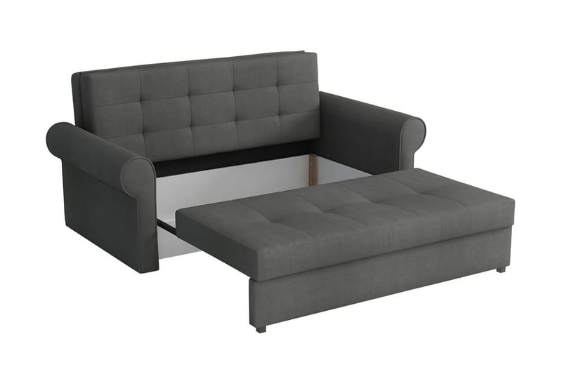 Bensbyn 2-seter Sovesofa med Oppbevaring og Rullearmer i Stoff - Blå - Møbler - Sofaer - Sovesofaer - 3 seters sovesofa