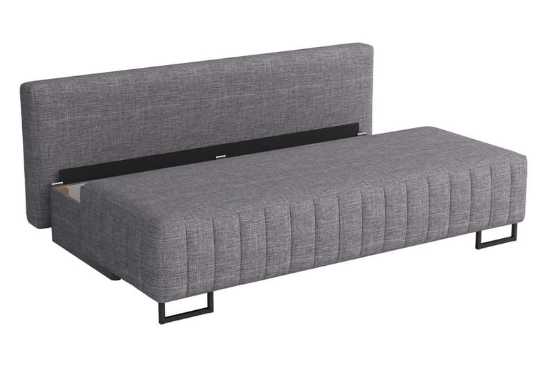 Bonsall 3-seter Sovesofa 146x200 cm med Oppbevaring i Stoff - Grå - Møbler - Sofaer - Sovesofaer - 3 seters sovesofa