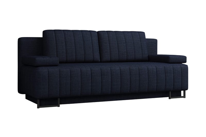 Bonsall 3-seter Sovesofa 146x200 cm med Oppbevaring i Stoff, Svart